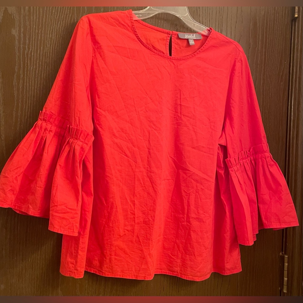 Marled Reunited Clothing Coral Bell Sleeve Top | XL
